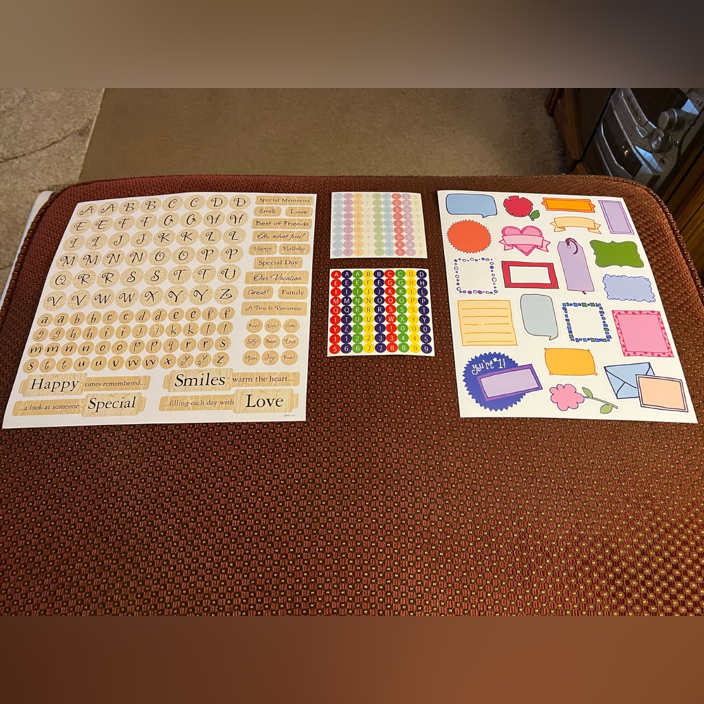 Letters, Numbers and Tags Scrapbook Stickers